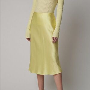 Vince yellow Midi Slip Skirt for Cocktail Occasions
